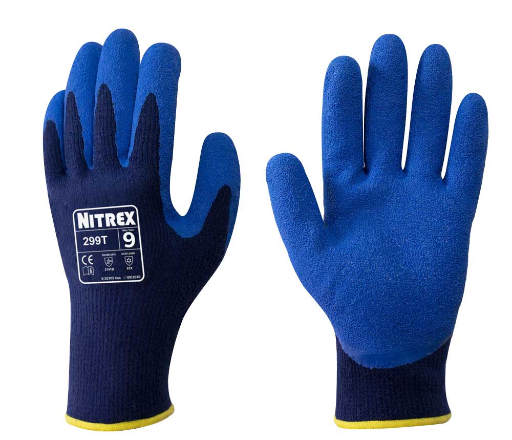 Nitrex 299T Thermal Work Gloves Cold Weather Latex Grip