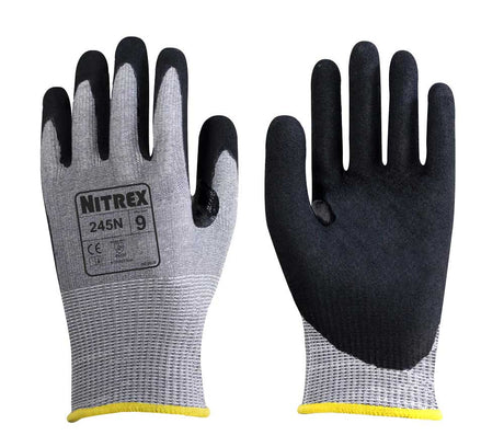 Nitrex 245N Cut Resistant Gloves Level D Nitrile Grip Work Gloves