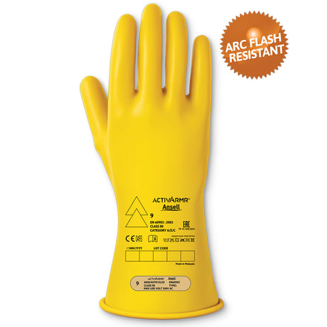 Ansell Class 00 Electrical Insulating Gloves 500V AC Protection