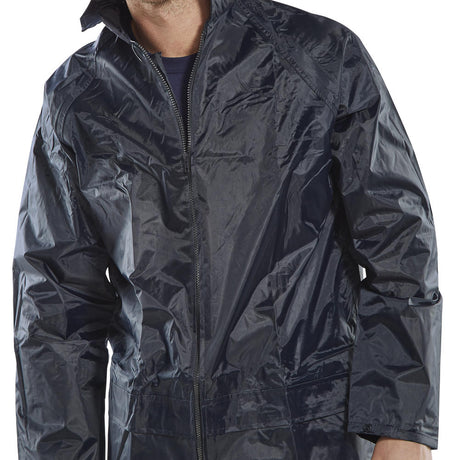 Beeswift B Dri Lightweight Nylon Rain Jacket Navy Blue Workwear