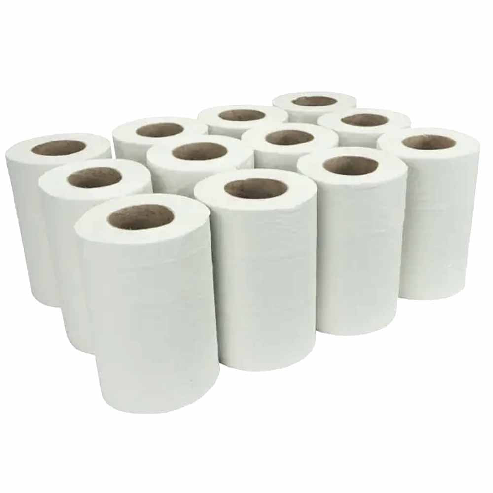 Polyco Essentials 2 Ply Mini Centre Feed Rolls x12 | GlovesnStuff