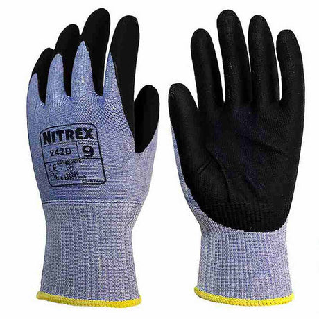 Nitrex 242D Cut Resistant Gloves Level D Foam Nitrile Touch Screen Work Gloves