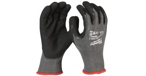 Milwaukee CUT LEVEL 5, cut E Smartswipe two layer nitrile coating heavy  duty work gloves GlovesnStuff
