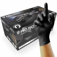 PRO.TECT Black Diamond Textured Heavy Weight Nitrile Gloves 100 hands/box 