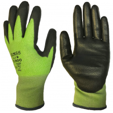 Klass Tsunooga Fibre Traffic Light Green 15 gauge Lightweight PU Coated Cut 5 Safety Gloves