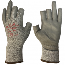 Klass Tek 1001 Semi Fingerless Tsunooga Fibre with PU Palm Cut 4 / D Safety Gloves