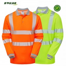 Pulsar Life Hi Vis Breathable Long Sleeve Polo Shirt