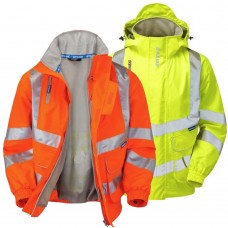 Pulsar Protect Waterproof Mesh Lined Hi Vis Bomber Jacket