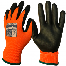 Portwest Traffic Light Orange AMBER CUT - Nitrile Foam - A643 Safety Cut Gloves