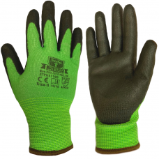 Cut Level D / 5 SafeT Traffic Light Green PU Coated Safety Gloves