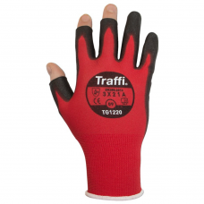 Traffi Metric Red Semi Fingerless Cut Level A Safety Glove
