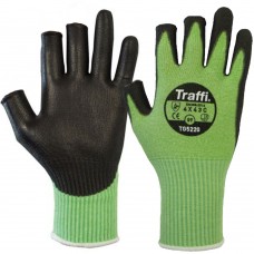 Traffi 3 Digit Green Cut C PU Coated Gloves TG5220