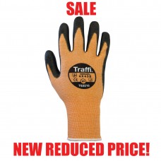 Traffi Glove Orange Cut B X Dura PU Coated Safety Gloves 