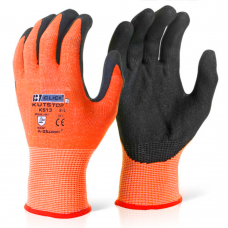 KutStop Traffic Light Orange Nitrile Foam Palm Coated Cut Level 3 Safety Gloves