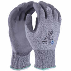 Kutlass PU300 Grey PU Palm Coat on HPPE Liner Cut Level 3 / B Gloves