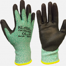 Klass Tek Green Cut Level C PU Palm Coating on HPPE Liner Safety Gloves