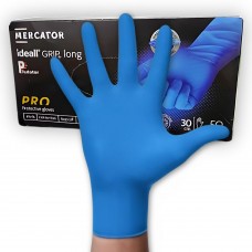 Mercator Ideal Grip Long Cuff Nitrile Gloves Diamond Grip x 50 hands
