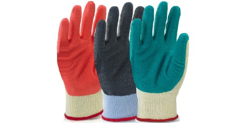 rubber palm cotton gloves