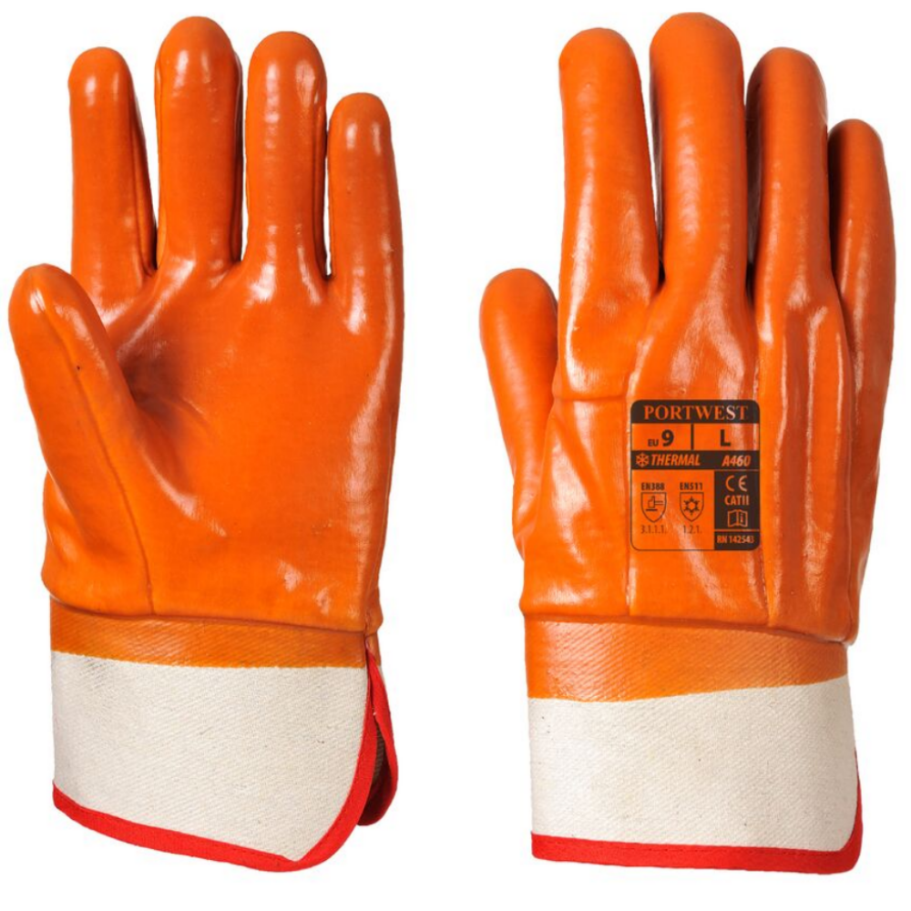 orange pvc gloves
