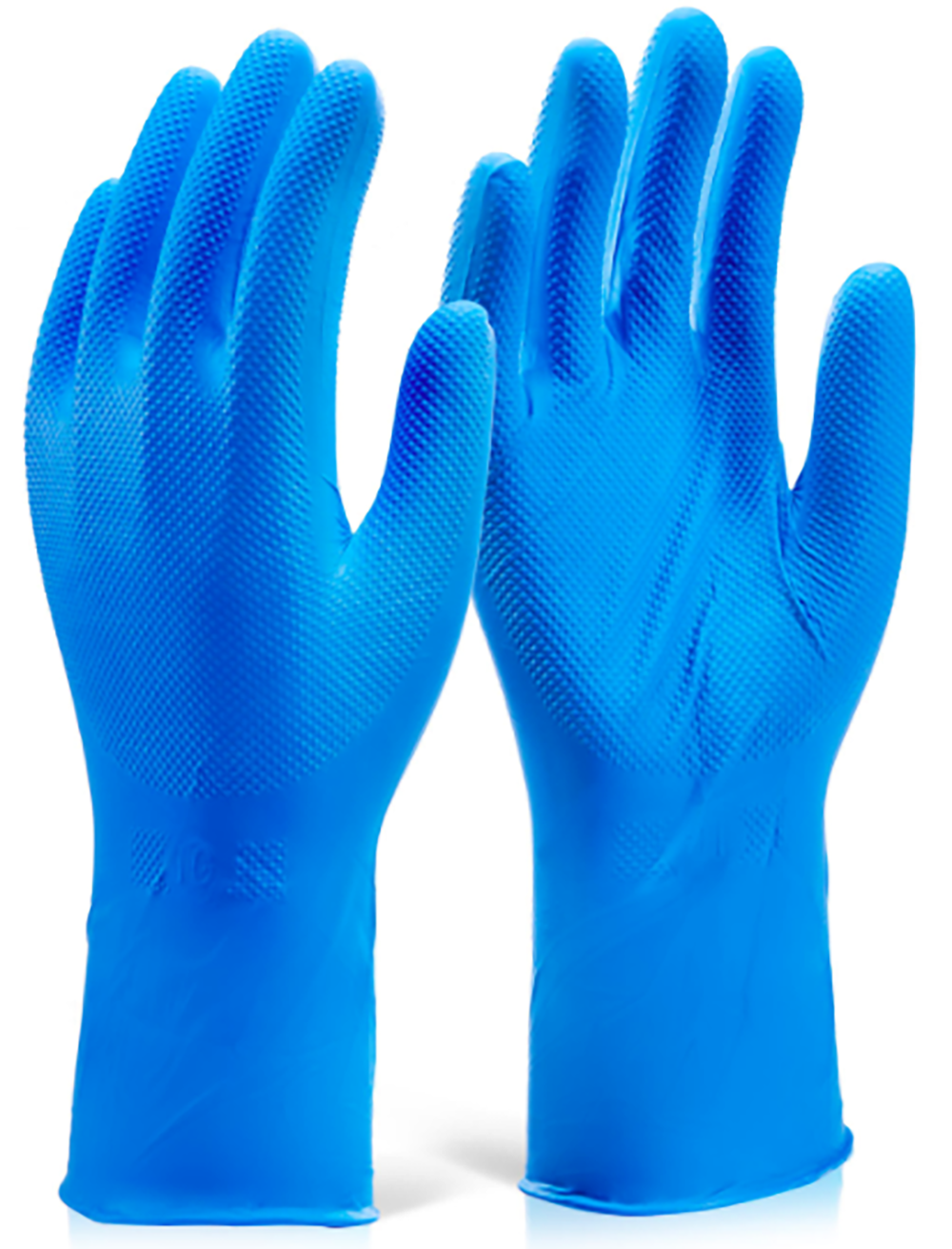 Nitrile Disposable Diamond Grip Glove- 30cm- Blue